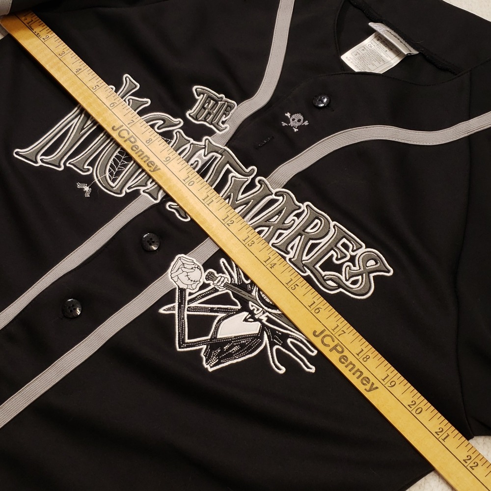 Nightmare Before Christmas Baseball Jersey Mens Small Black Walt Disney World - Picture 8 of 9